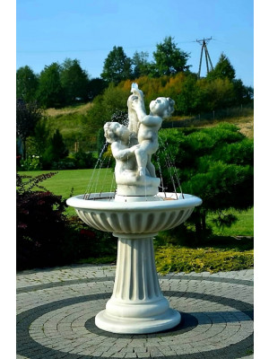 Fontanna Ogrodowa Noemi Dzieci z Rybką F018 - 161cm + ring w