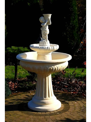 Fontanna Ogrodowa Porto z Dzieckiem F037 - 154cm w kolorze Ecrue