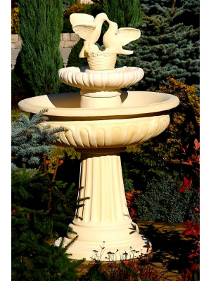 Fontanna Ogrodowa Porto z Gołąbkami F060 - 127cm w kolorze Ecrue