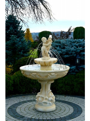 Fontanna Ogrodowa Roma Ragazzi F252 - 160cm w kolorze pastello z ringiem z dyszami