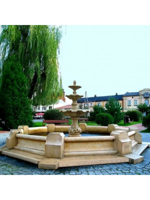 Oczko fontannowe Classico i fontanna ogrodowa Trzypoziomowa