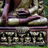 Figura Złoty Budda Phra Phuttha w Wat na tronie 94cm