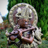 Figura Złoty Krishna grający na flecie 94cm