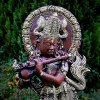 Figura Złoty Krishna grający na flecie 94cm