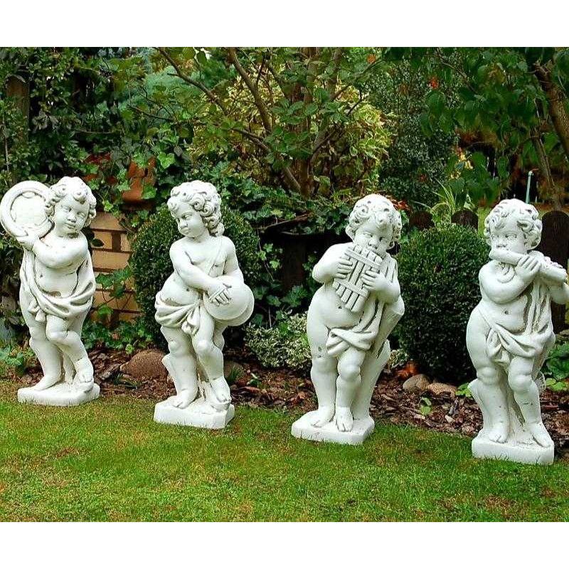 Zestaw Figur Ogrodowych - Amorki 4 Muzykantów 70cm
