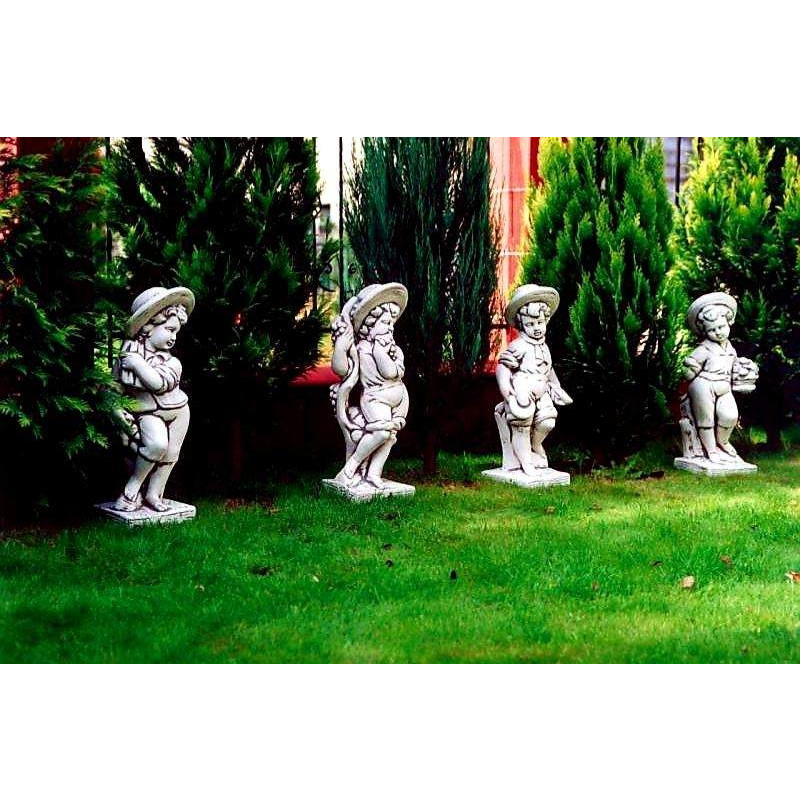 Zestaw Figur Ogrodowych - Chłopcy w Kapeluszu - 4 Pory Roku - 70cm