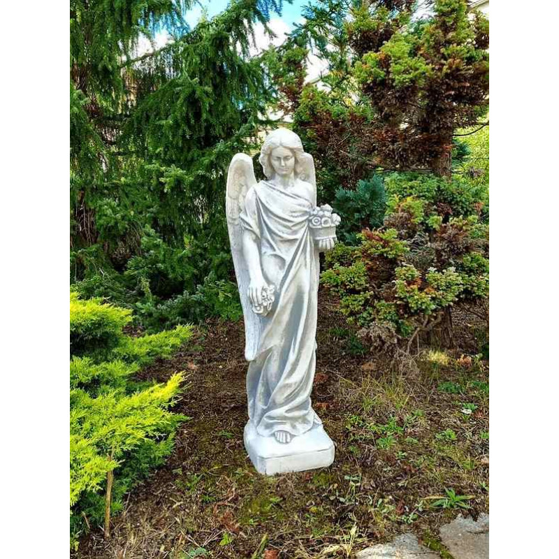 Figura Anielica z bukietem kwiatów 104cm