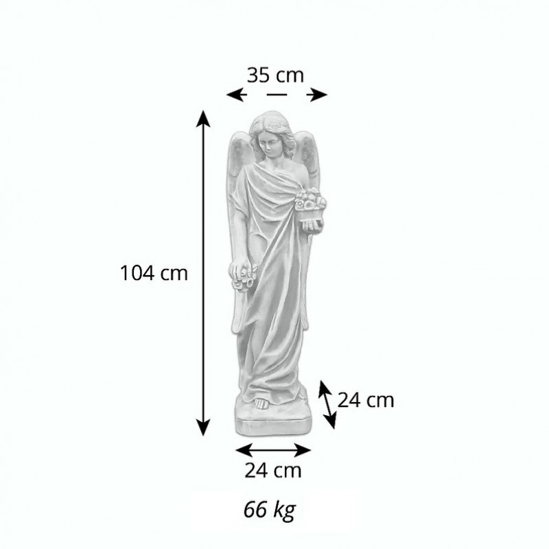 Figura Anielica z bukietem kwiatów 104cm