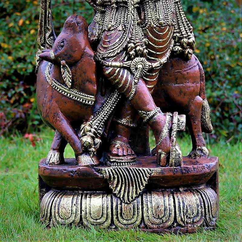 Figura Złoty Krishna grający na flecie 94cm