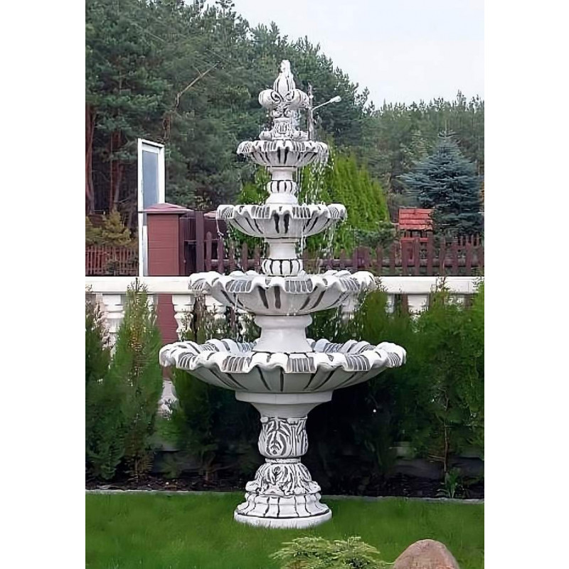 Fontanna do Ogrodu Czteropoziomowa z Lilią 1101 - 232cm