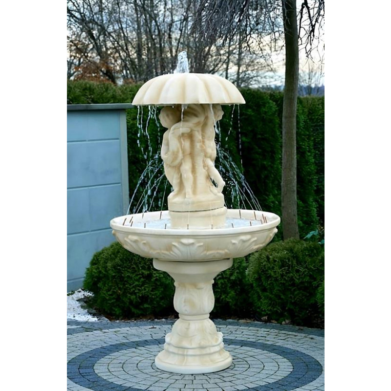 Fontanna do Ogrodu Fiore z Parasolem F122 - 184cm w kolorze pastello z ringiem z dyszami