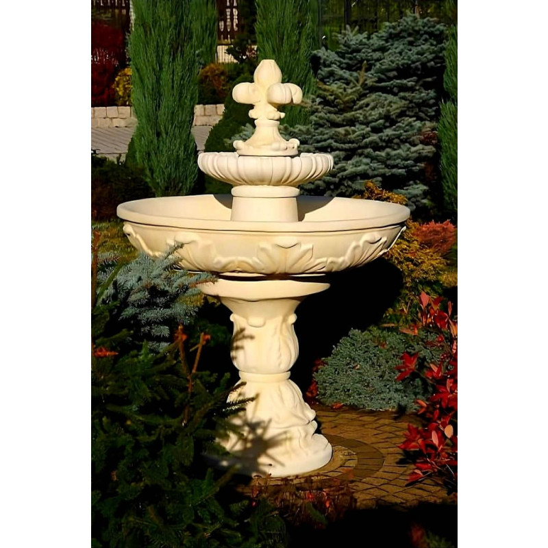 Fontanna Fiore F104 - 147cm w ogrodzie w kolorze Ecrue