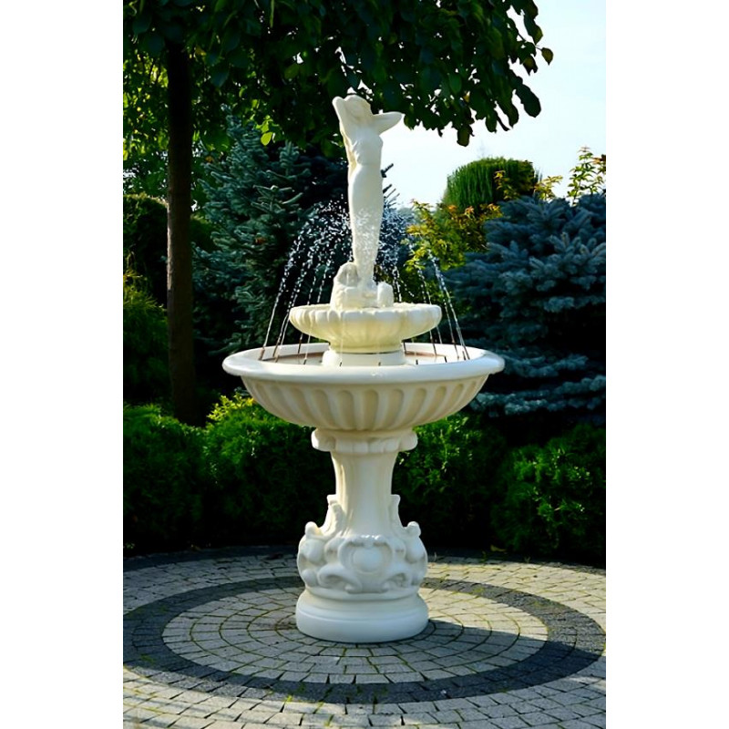 Fontanna Ogrodowa Fresco Andrea F149 - 155cm wraz z ringiem z dyszqami w kolorze Ecrue