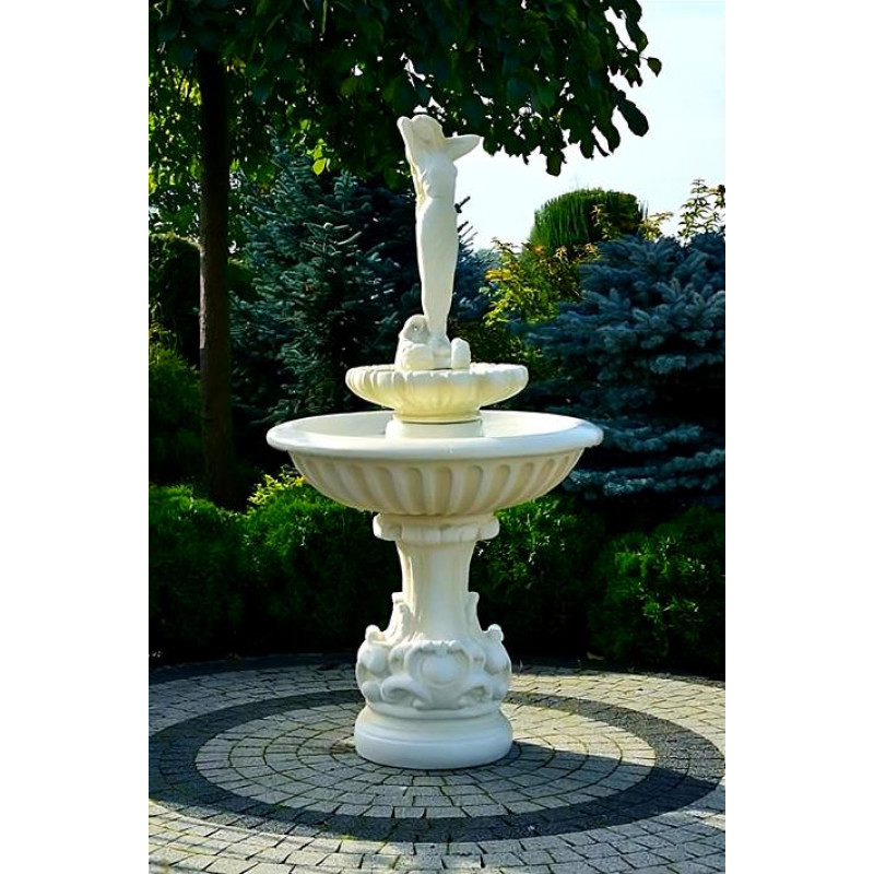 Fontanna do Ogrodu Fresco Andrea F149 - 155cm na kostce brukowej w ogrodzie