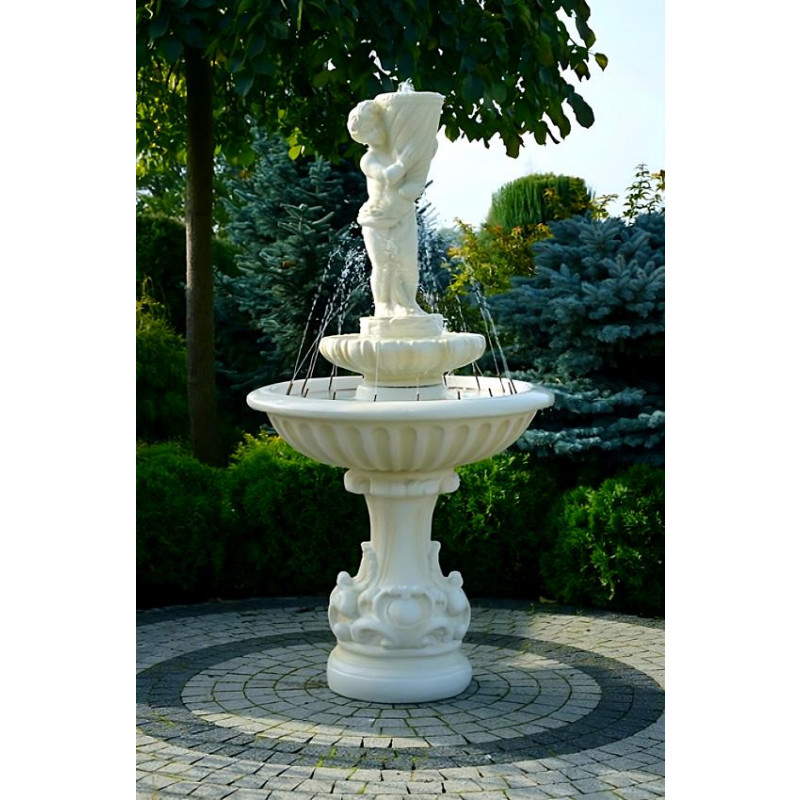 Fontanna Fresco Carello 2 F129 - 167cm w korze Ecrue, wraz z ringiem z dyszami