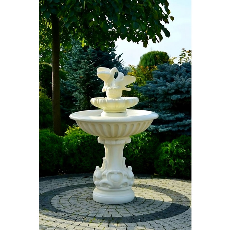 Fontanna do Ogrodu Fresco z Gołąbkami w kolorze Ecrue
