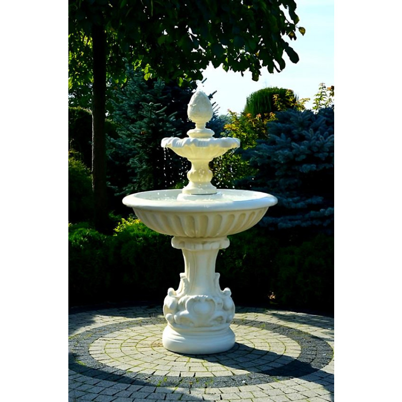 Fontanna do Ogrodu Fresco z Szyszką F148 - 158cm w kolorze Ecrue