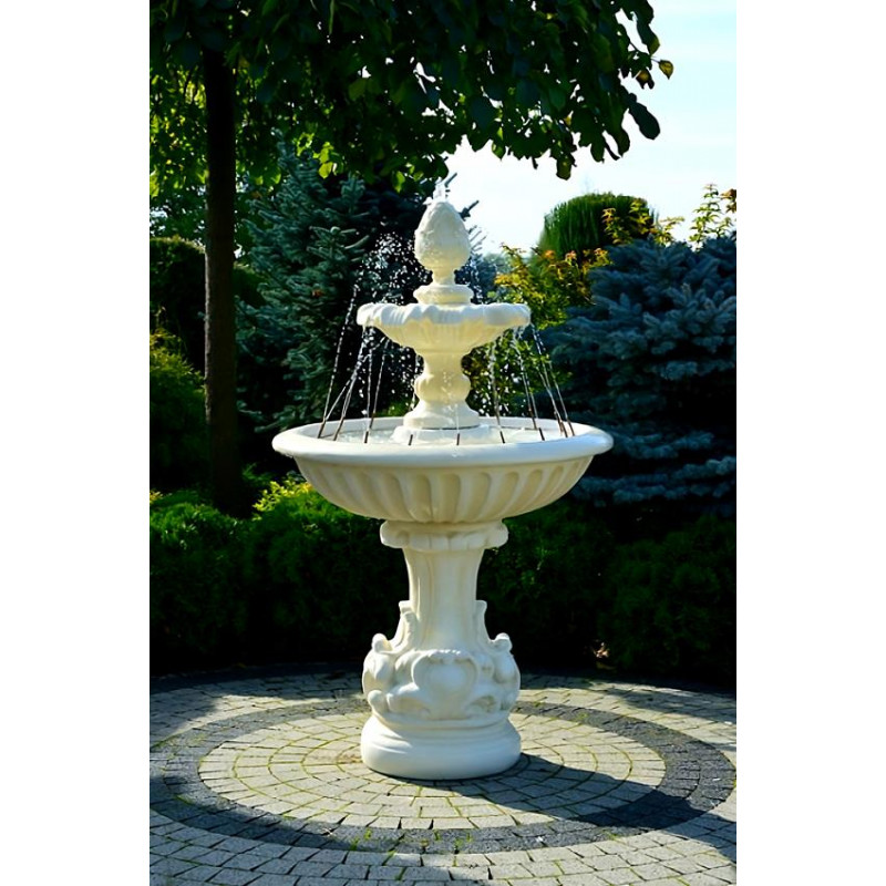 Fontanna Fresco z Szyszką F148 - 158cm w kolorze Ecrue z ringiem z dyszami