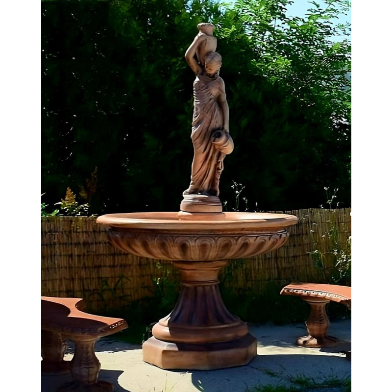 Fontanna Ogrodowa Neptun Allena bez ringu w kolorze Siena