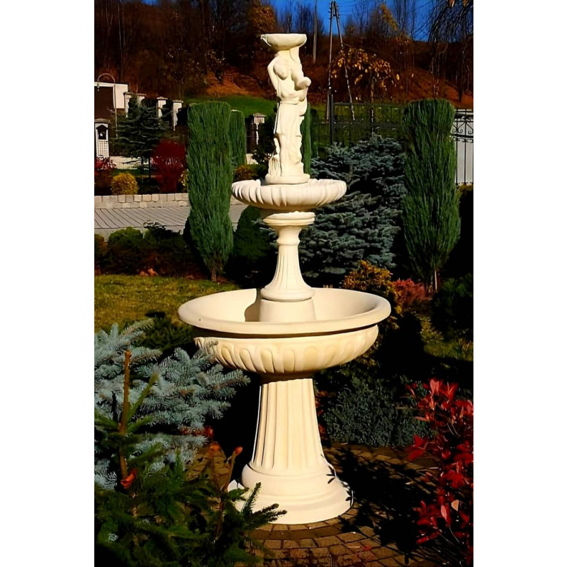 Fontanna Ogrodowa Porto Shella 2 F054 - 199cm w kolorze Ecrue