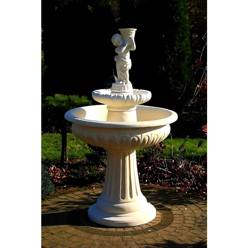 Fontanna Ogrodowa Porto z Dzieckiem F037 - 154cm w kolorze Ecrue