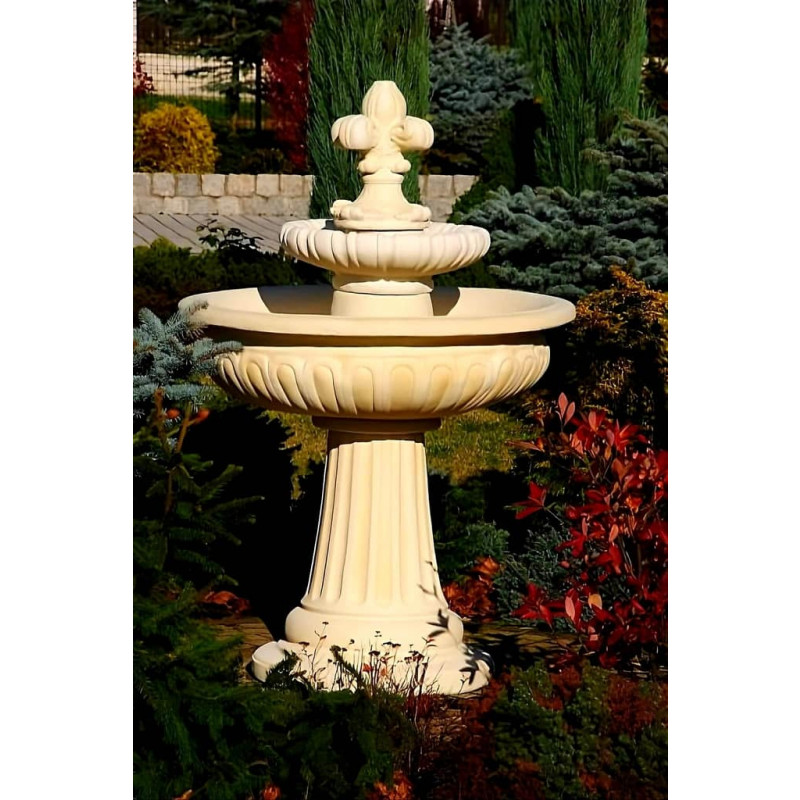 Fontanna Porto 1 F048 - 138cm w ogrodzie w kolorze Ecrue