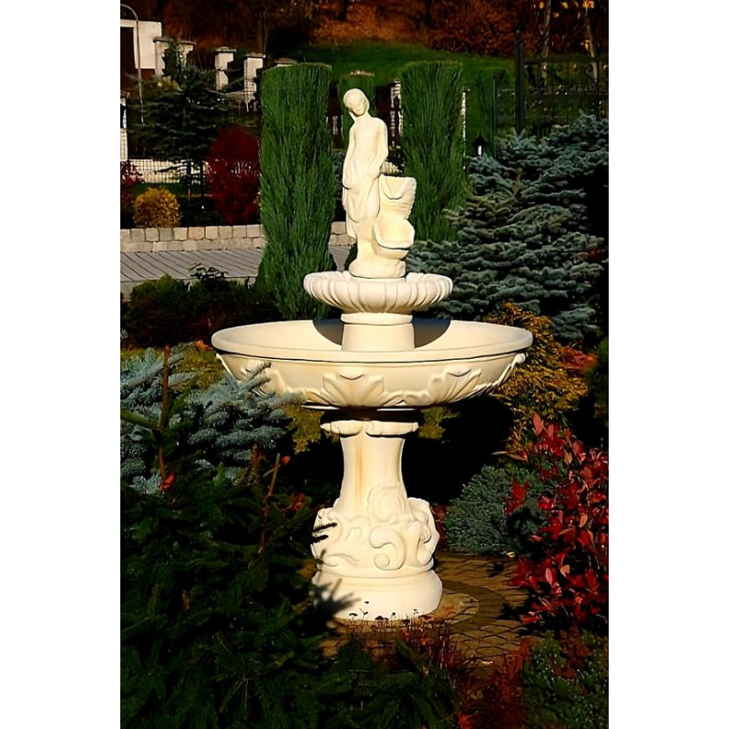 Fontanna Roma Amanda F254 - 165cm w ogrodzie w kolorze Ecrue