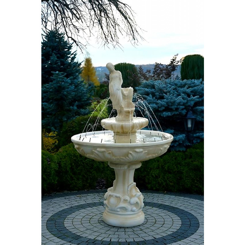 Fontanna Ogrodowa Roma Amanda F254 - 165cm w kolorze pastello w ringiem z dyszami