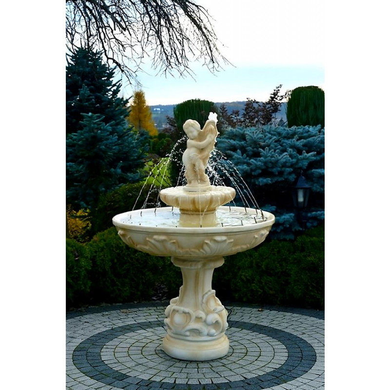 Fontanna Ogrodowa Roma Ragazzi F252 - 160cm w kolorze pastello z ringiem z dyszami