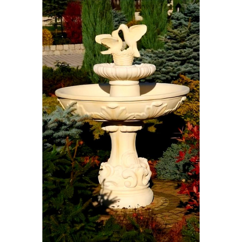 Fontanna Ogrodowa Roma z Gołąbkami F256 - 155cm w kolorze Ecrue
