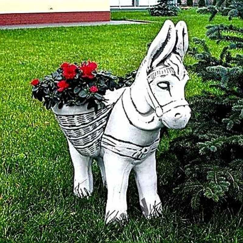 Figura Osioł z koszem - duży 87cm