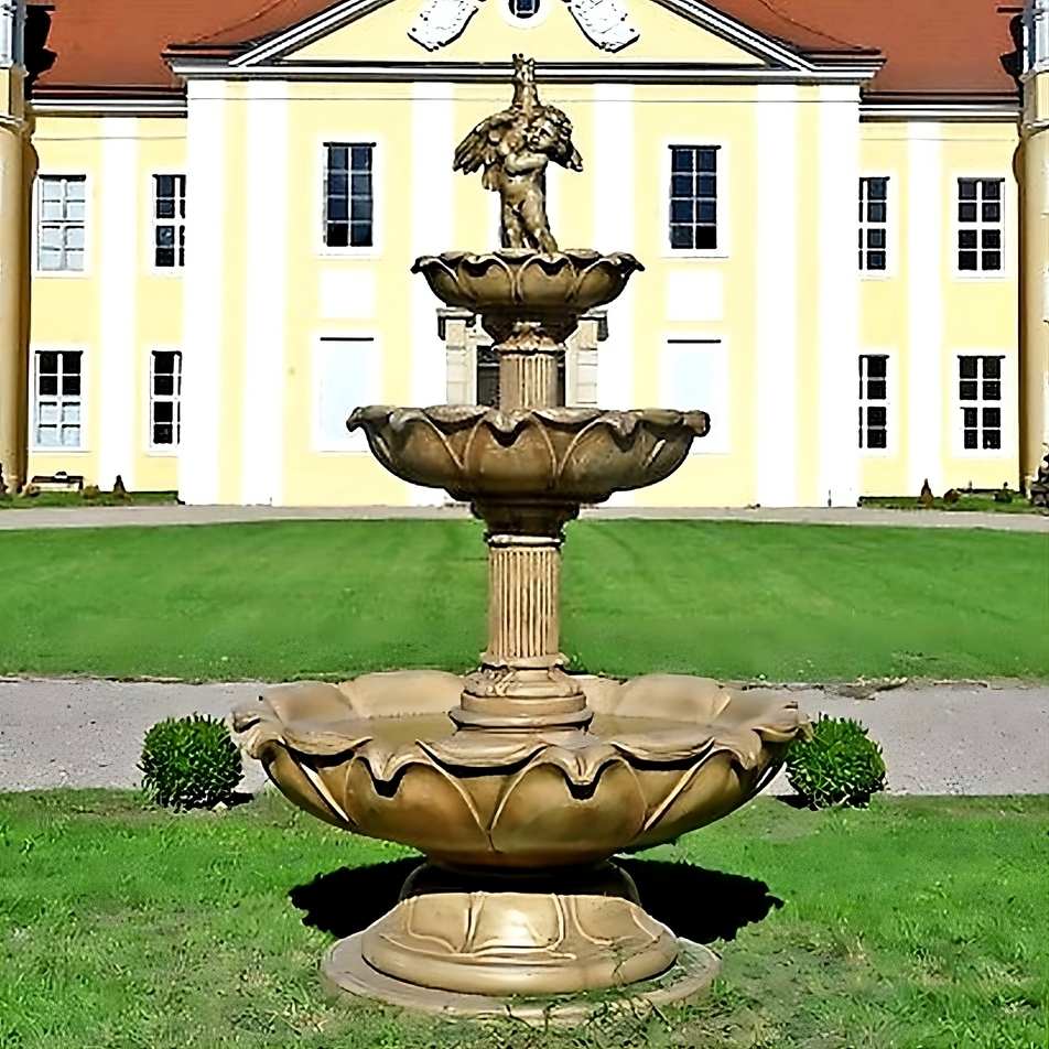 Fontanna Kwiat Lotosu Chłopiec z Ptakiem