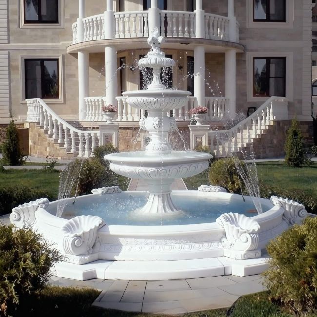 Piękne i Duże Fontanny Ogrodowe z Basenem Fontannowym - TOP 10 wyjątkowych Inspiracji